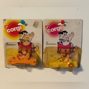1981 Flintstones Corgi Fred Wilma Cartoon Rare Vintage Car Toy Figures